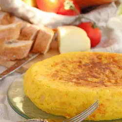 Fritata de zapallo, cebolla y queso azúl