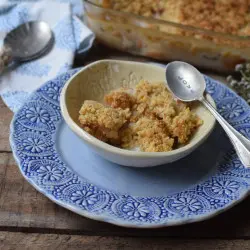 Crumble de peras y plátano